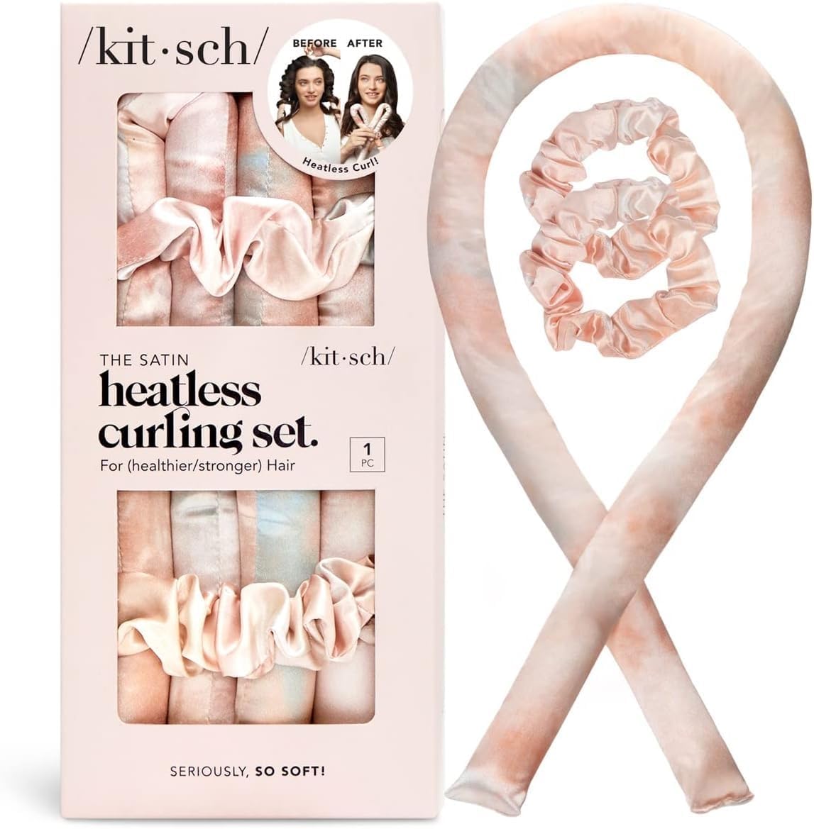 Satin Heatless Overnight Curling Rod Set for Effortless Waves