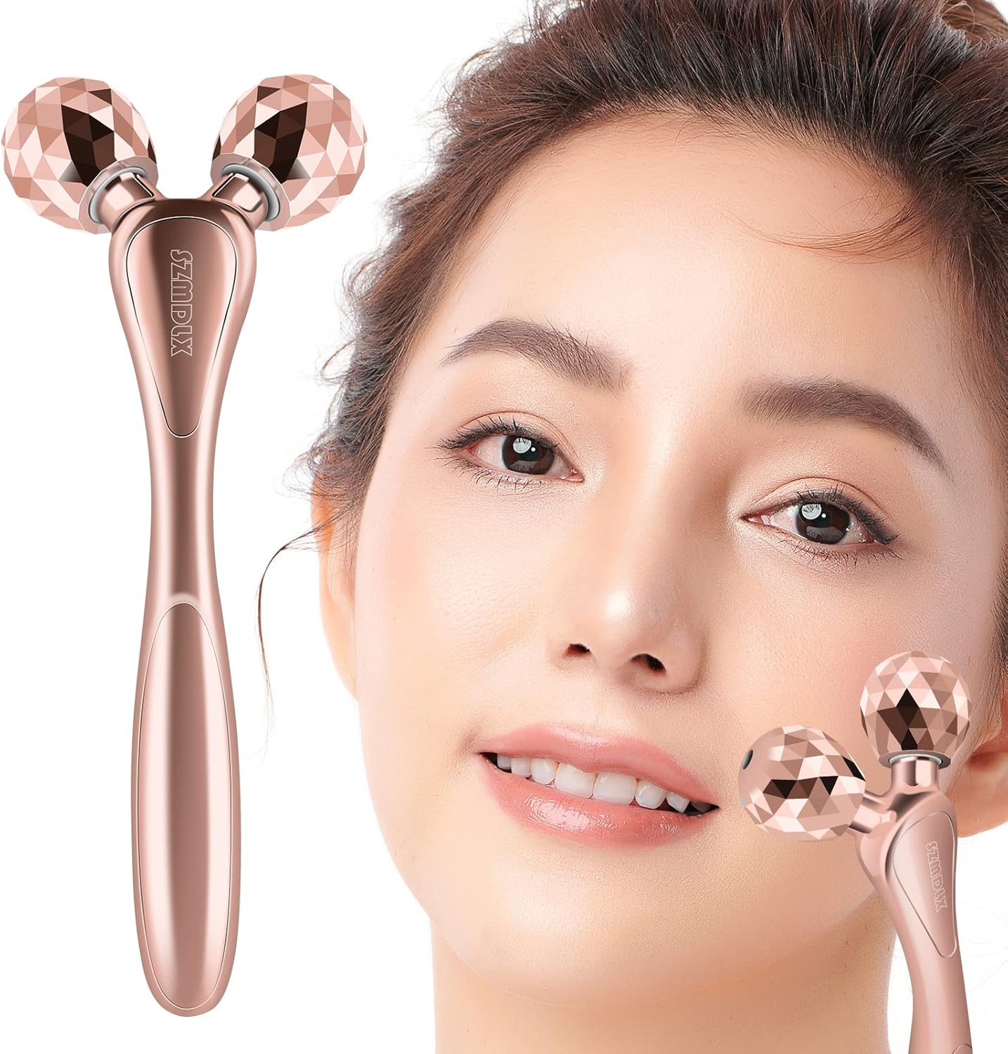 3D Facial Contour Roller for Depuffing and a Slimmer V-Shape Look