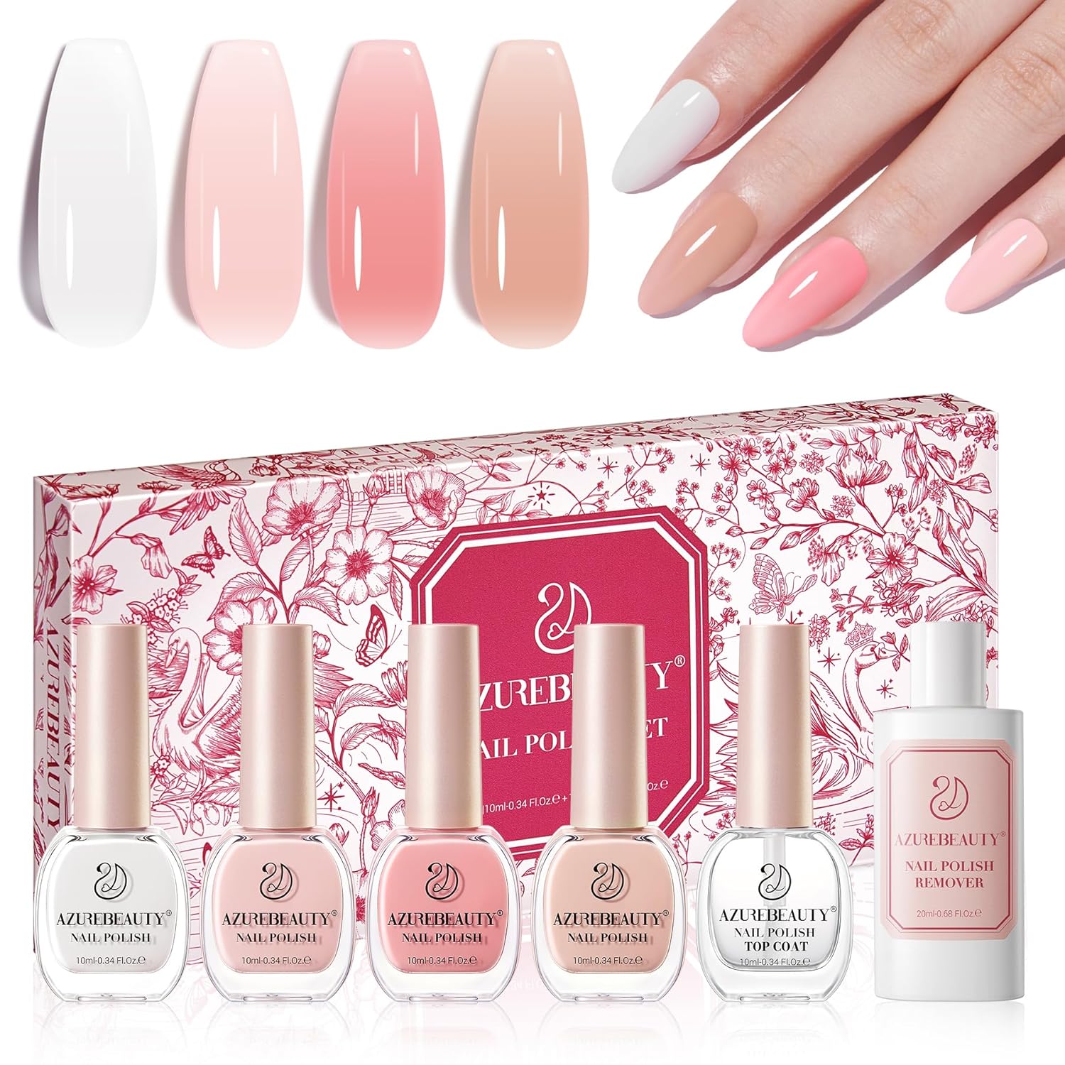 Natural Nail Tint Strengthening Jelly Polish Set for Healthy Nails