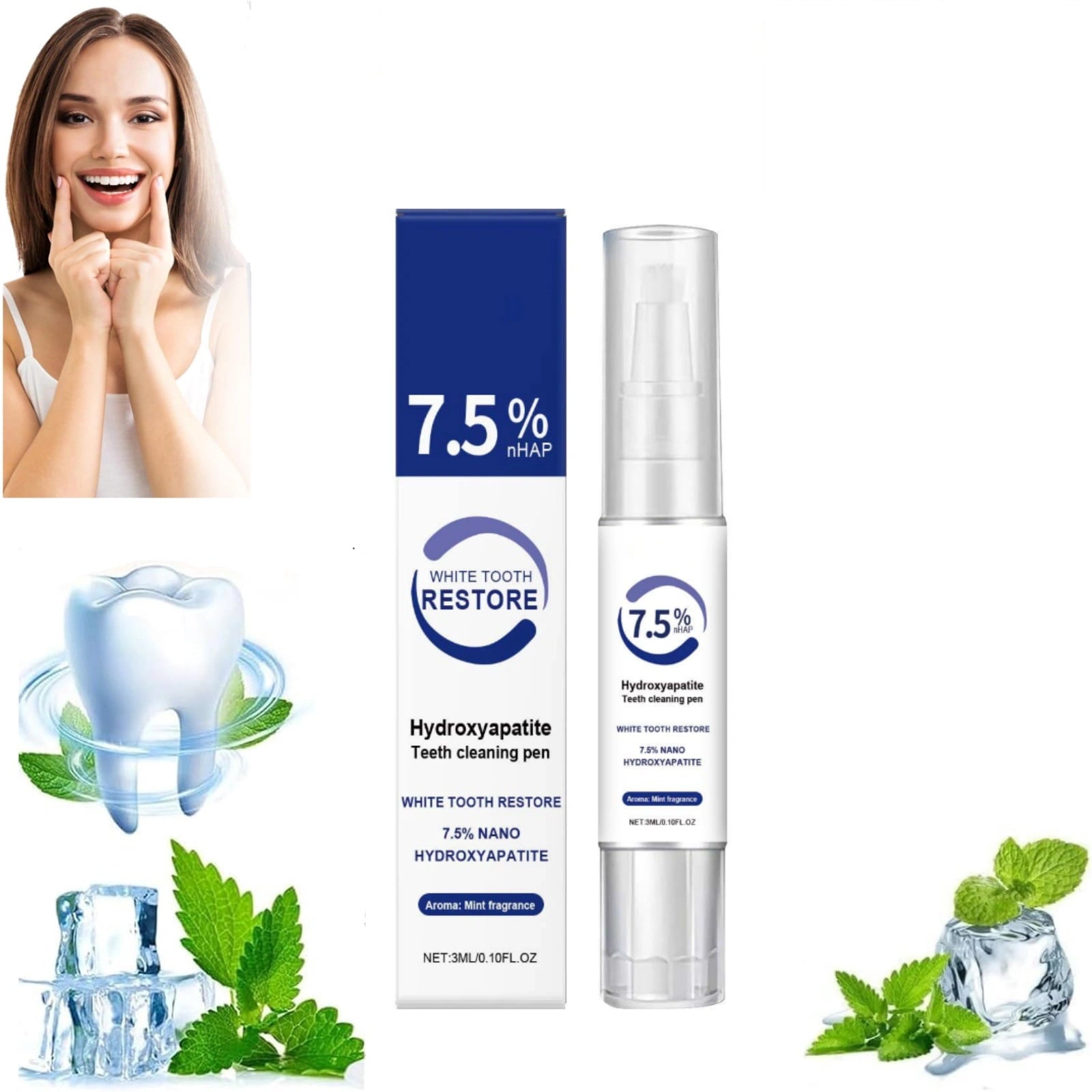 Nano-Hydroxyapatite Teeth Whitening Pen Duo for a Brighter Smile
