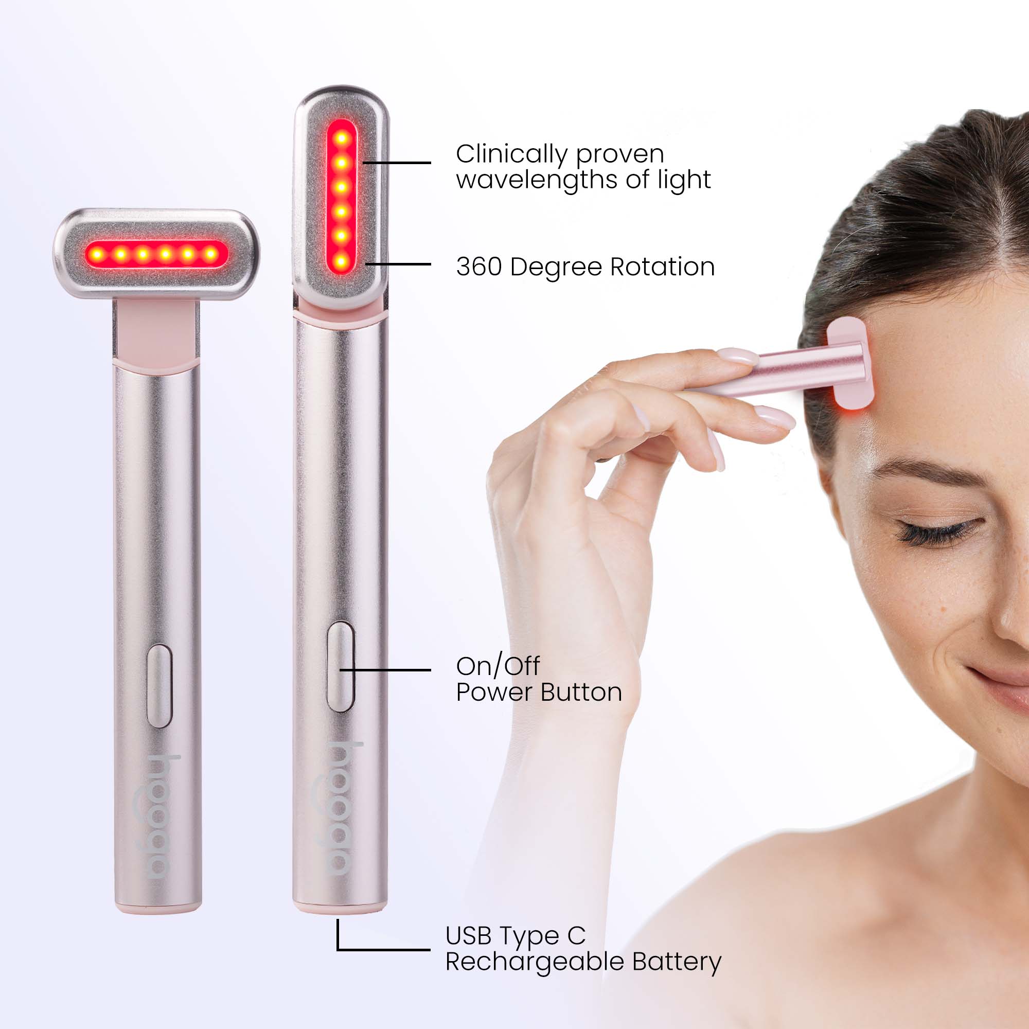 Portable EMS Microcurrent Facial Wand for Firmer-Looking Skin